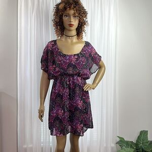 Mimi Chica sheer Overlay Dress Large